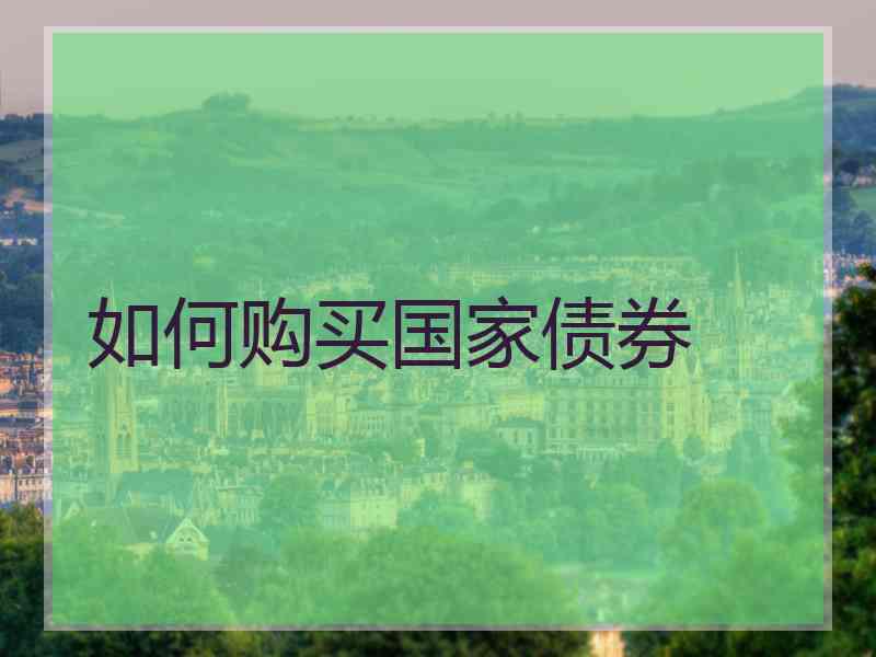 如何购买国家债券