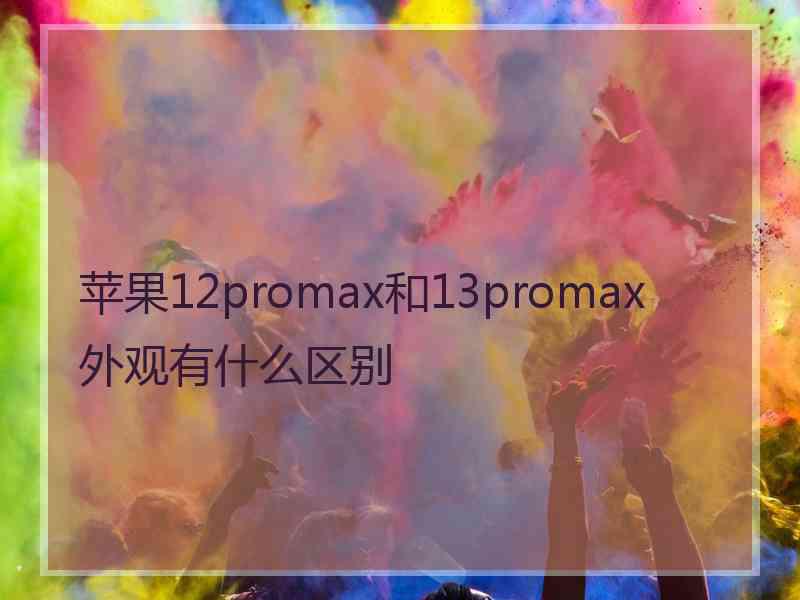 苹果12promax和13promax外观有什么区别