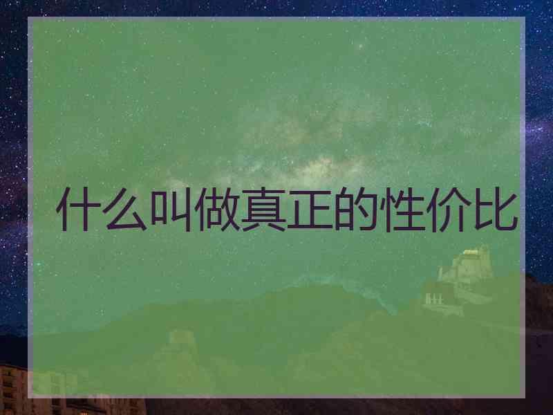 什么叫做真正的性价比