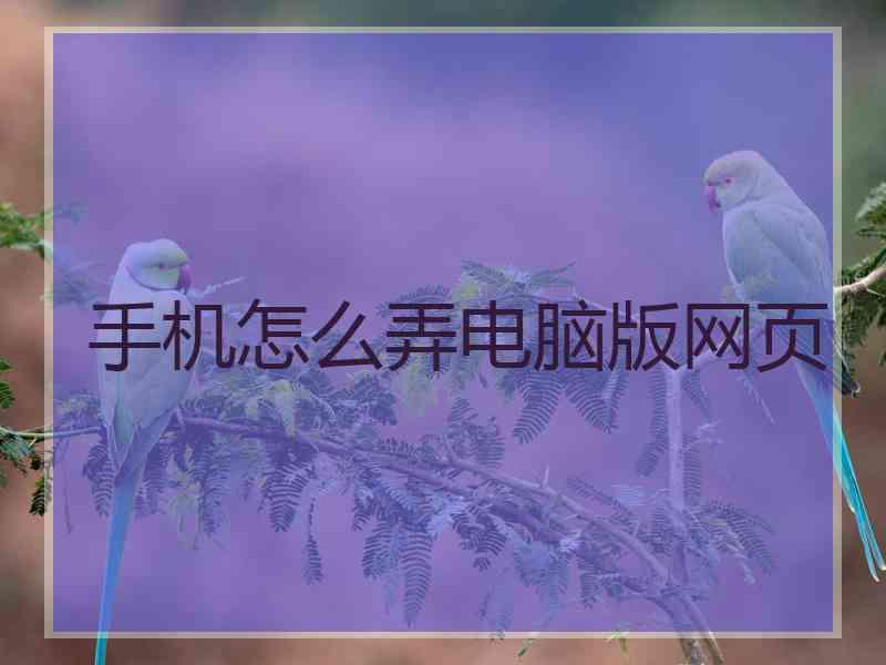 手机怎么弄电脑版网页