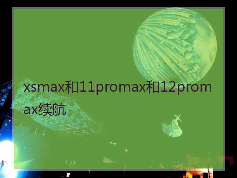 xsmax和11promax和12promax续航