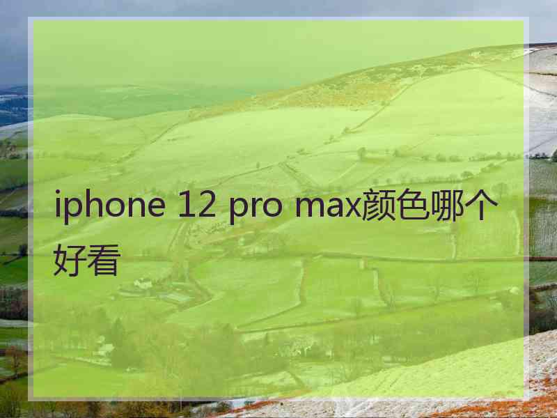 iphone 12 pro max颜色哪个好看