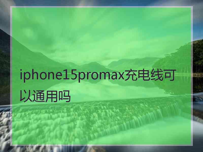 iphone15promax充电线可以通用吗