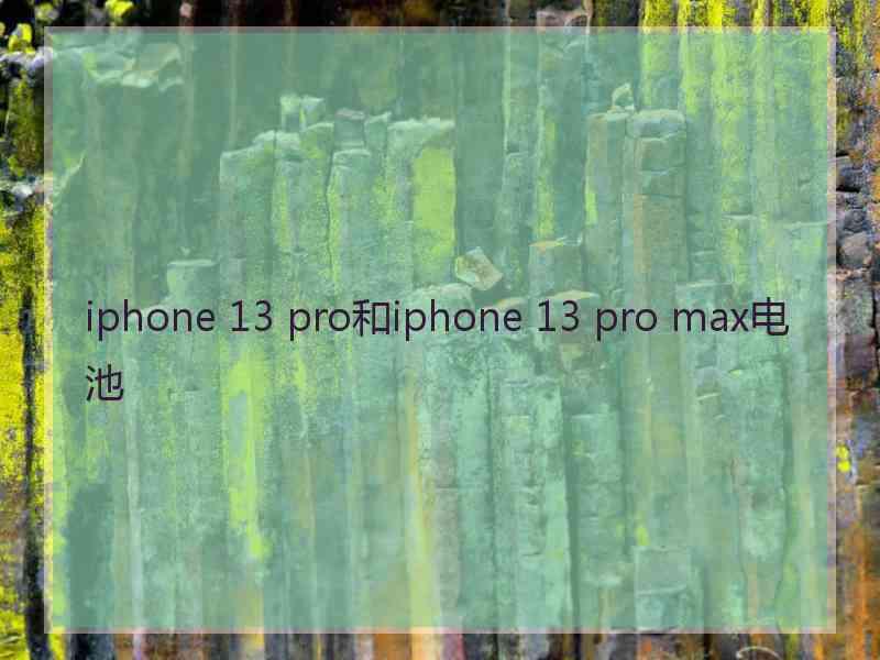 iphone 13 pro和iphone 13 pro max电池