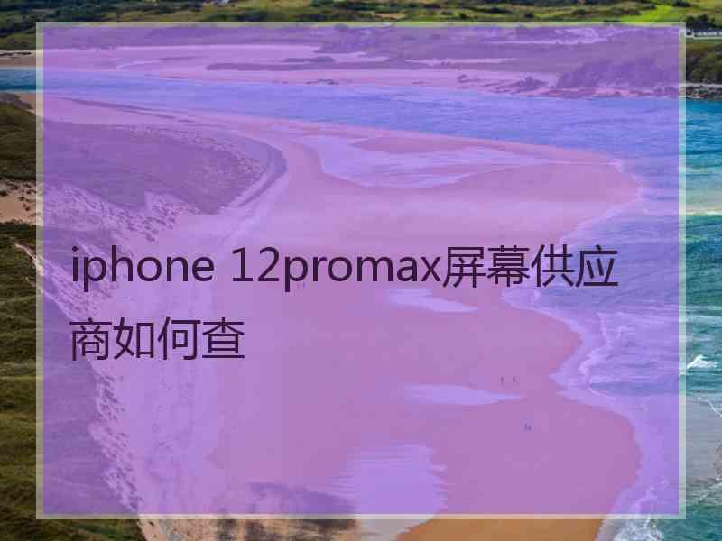 iphone 12promax屏幕供应商如何查