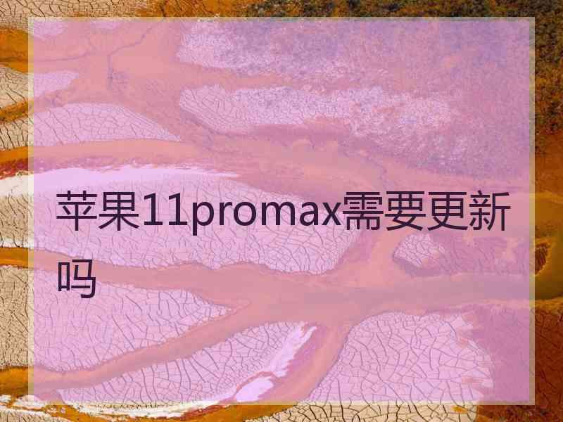 苹果11promax需要更新吗