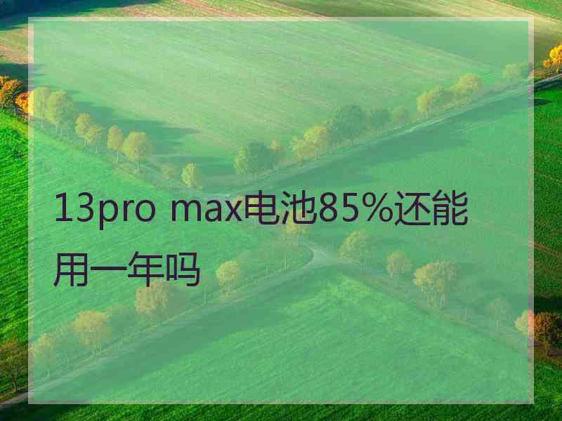 13pro max电池85%还能用一年吗