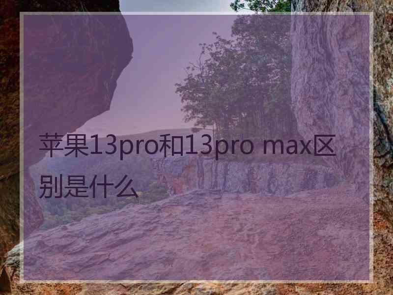 苹果13pro和13pro max区别是什么