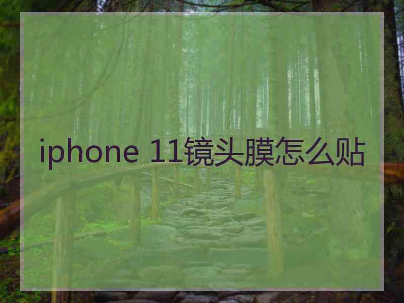 iphone 11镜头膜怎么贴