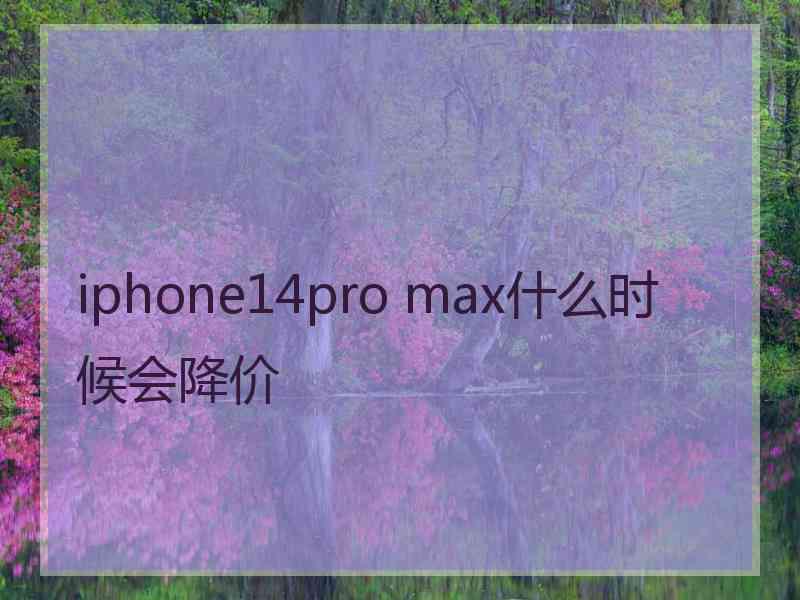 iphone14pro max什么时候会降价