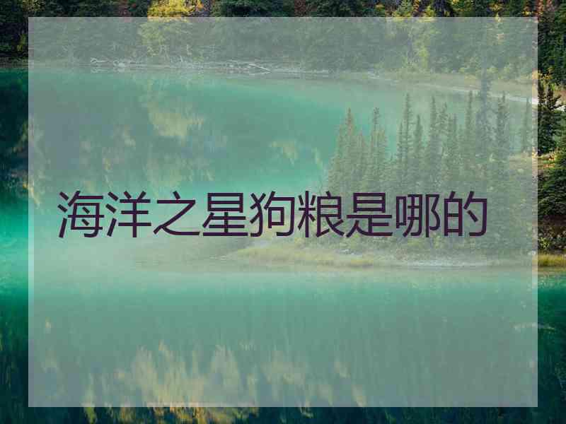 海洋之星狗粮是哪的