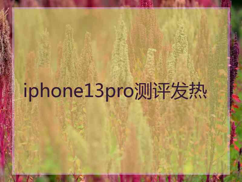 iphone13pro测评发热