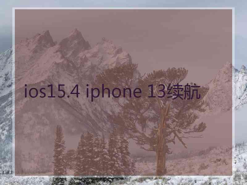 ios15.4 iphone 13续航