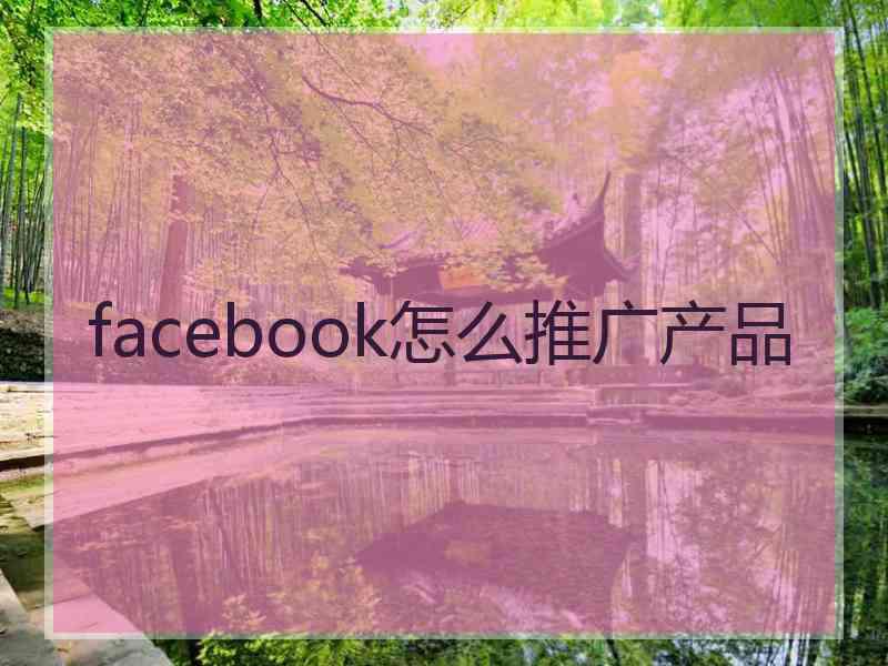 facebook怎么推广产品