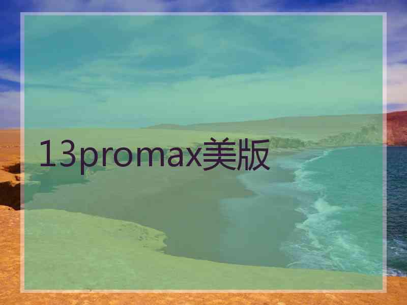 13promax美版