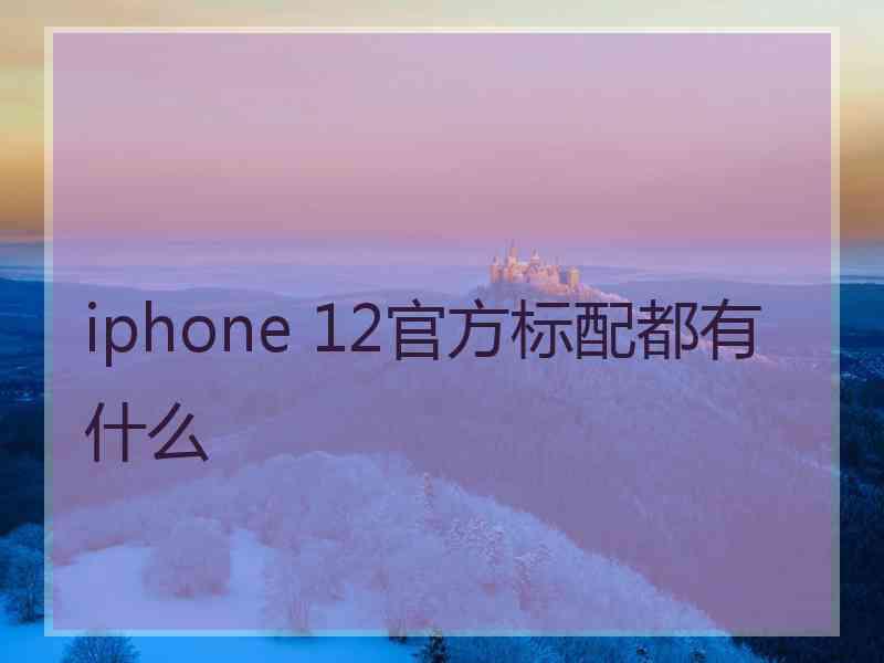 iphone 12官方标配都有什么