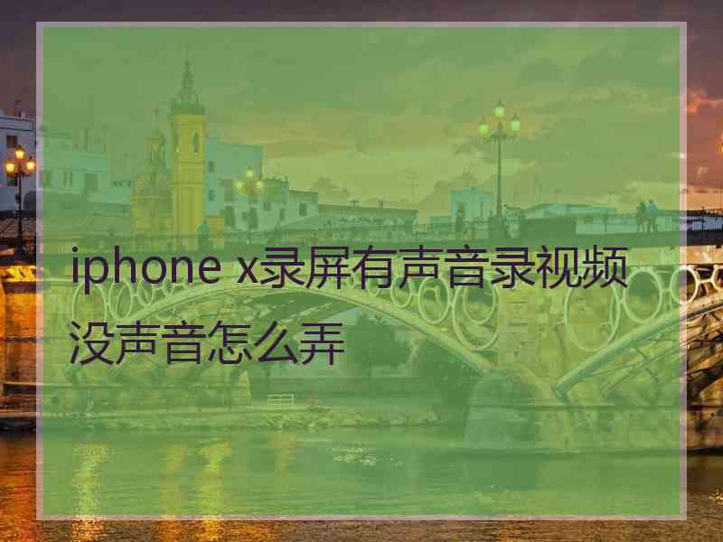 iphone x录屏有声音录视频没声音怎么弄