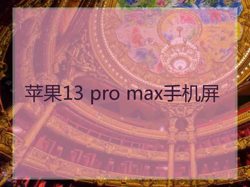 苹果13 pro max手机屏