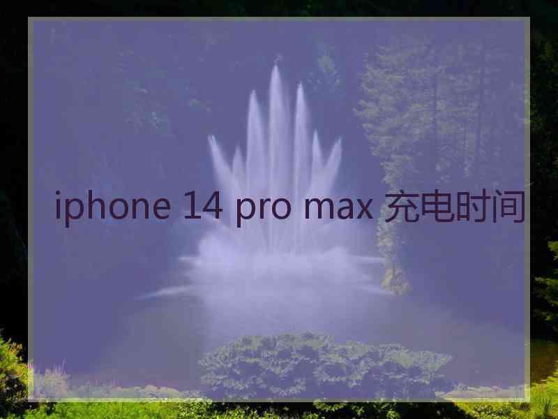 iphone 14 pro max 充电时间