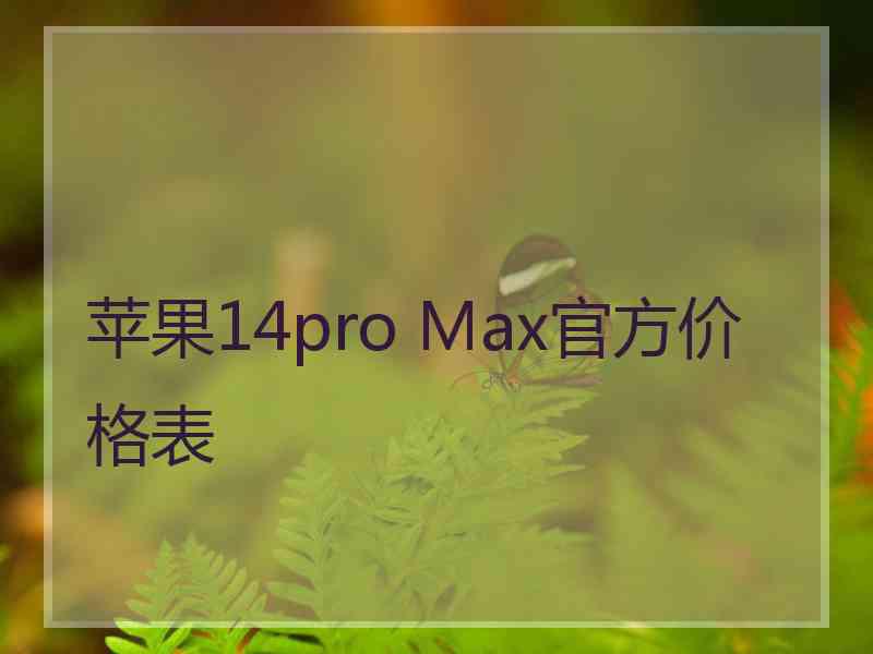 苹果14pro Max官方价格表