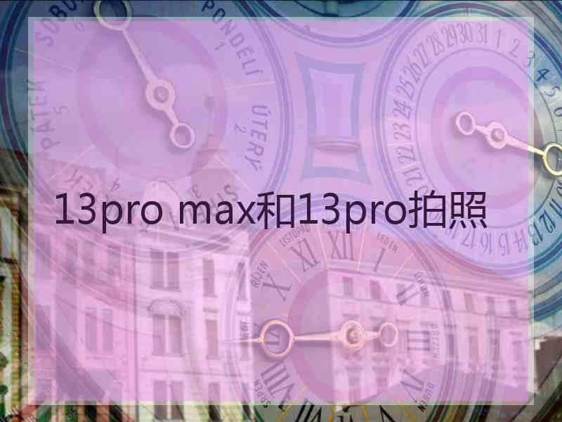 13pro max和13pro拍照