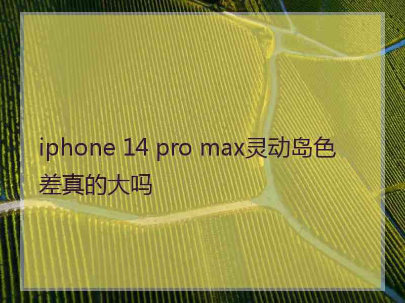 iphone 14 pro max灵动岛色差真的大吗