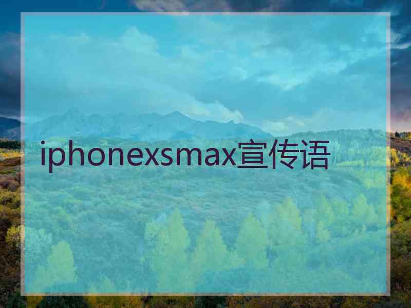 iphonexsmax宣传语