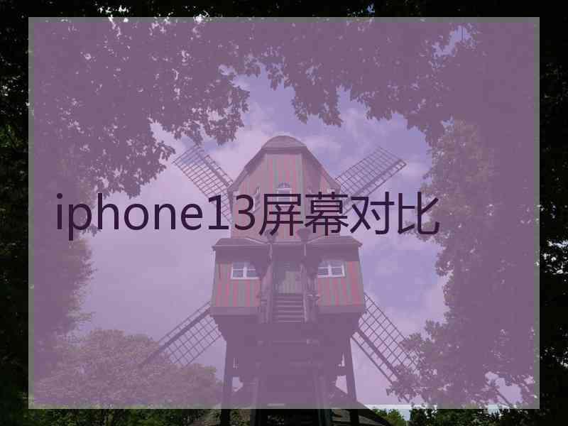 iphone13屏幕对比