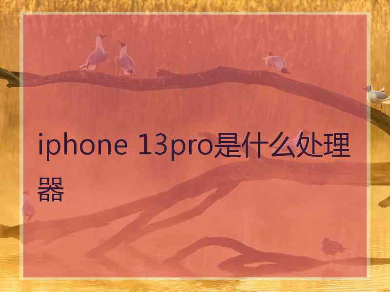 iphone 13pro是什么处理器