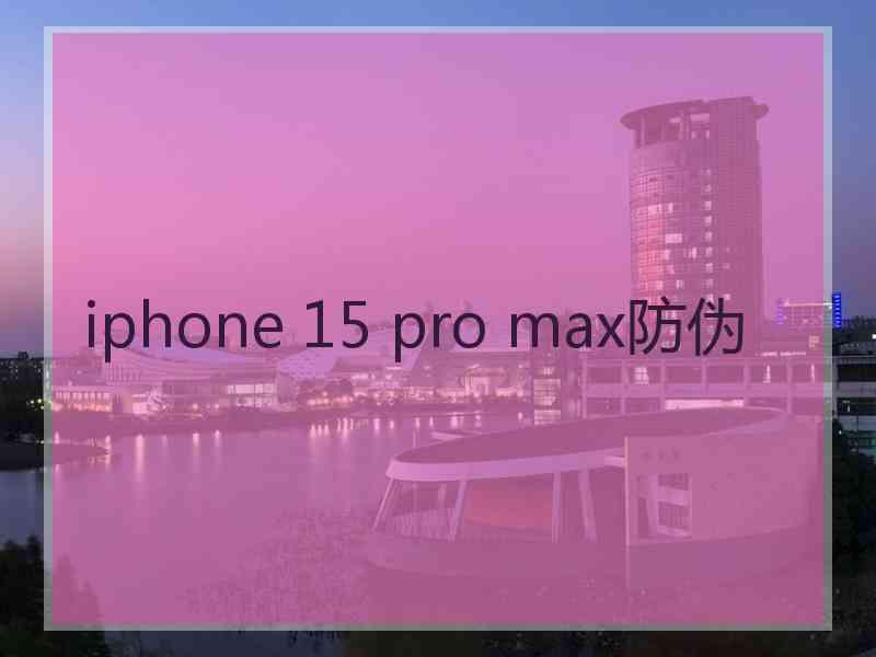 iphone 15 pro max防伪