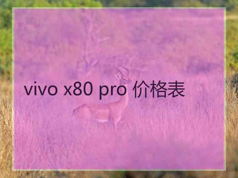 vivo x80 pro 价格表