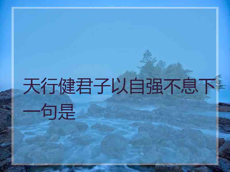 天行健君子以自强不息下一句是