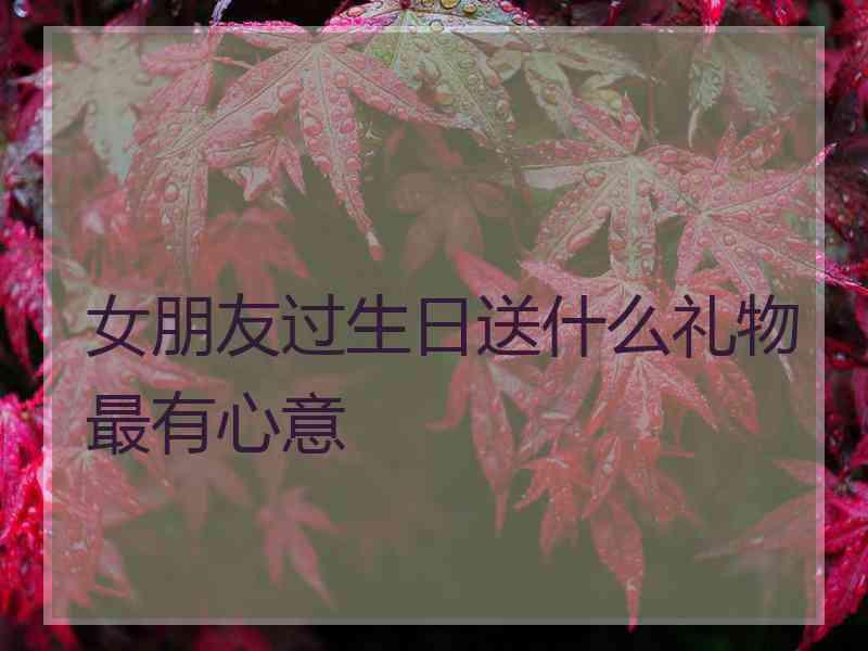 女朋友过生日送什么礼物最有心意