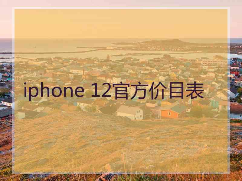 iphone 12官方价目表