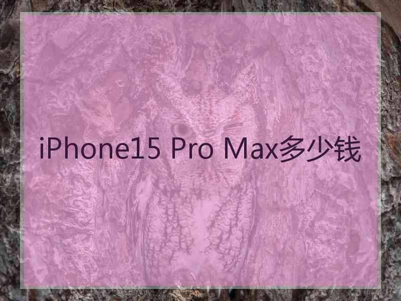 iPhone15 Pro Max多少钱