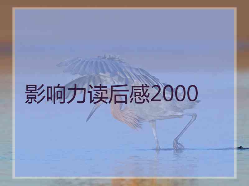 影响力读后感2000