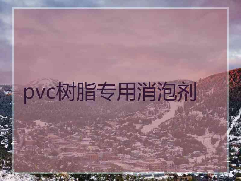 pvc树脂专用消泡剂