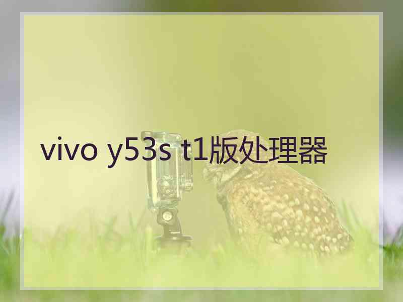 vivo y53s t1版处理器