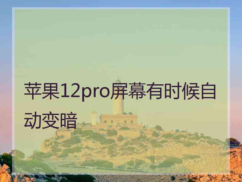 苹果12pro屏幕有时候自动变暗