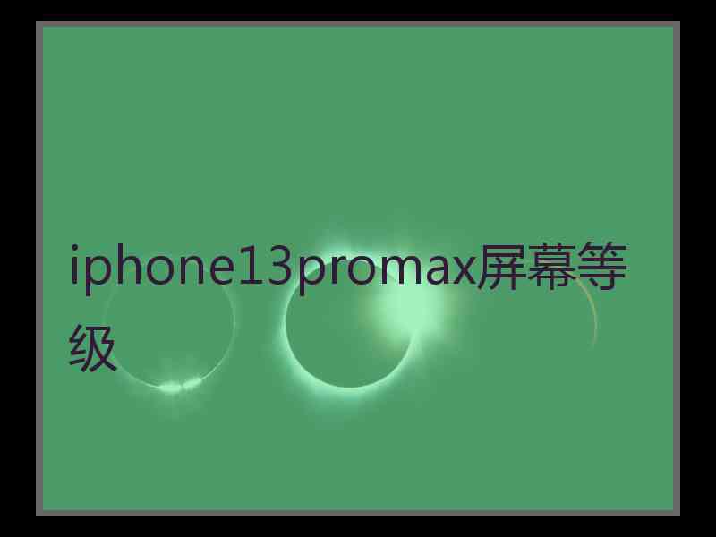 iphone13promax屏幕等级