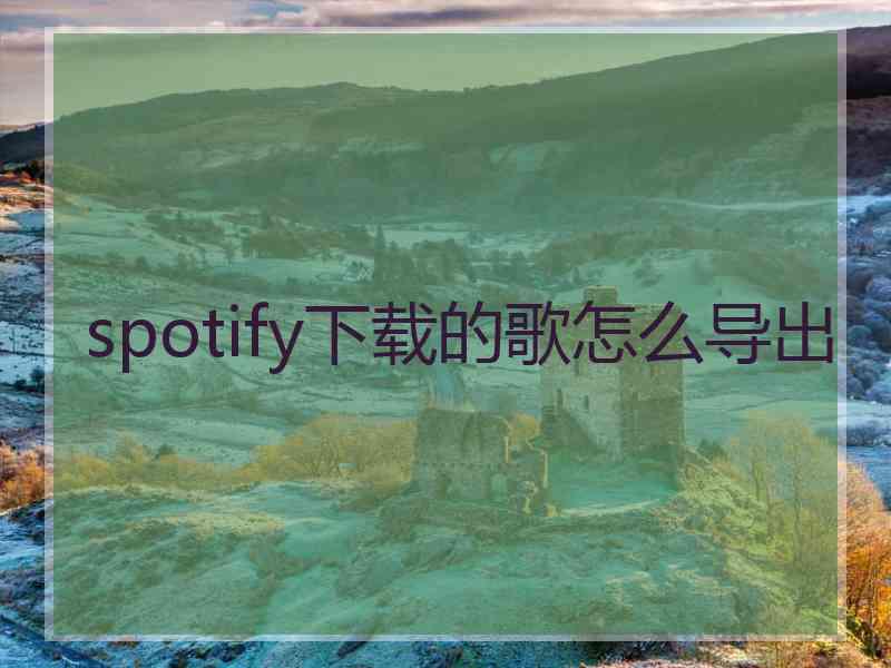 spotify下载的歌怎么导出