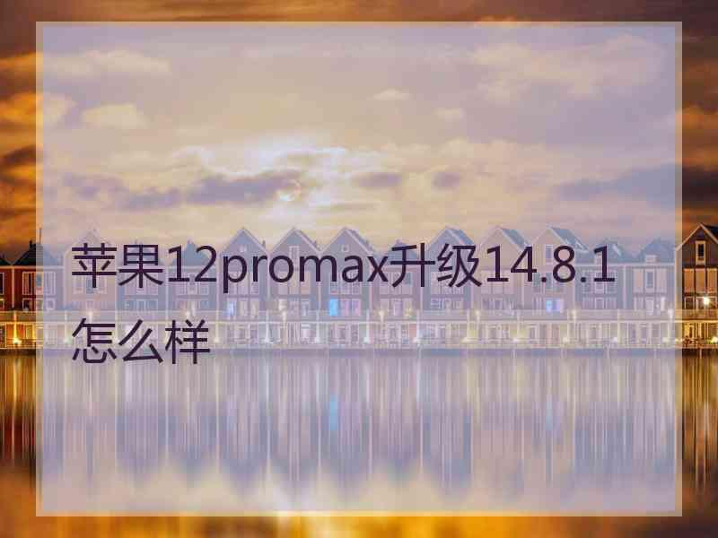 苹果12promax升级14.8.1怎么样