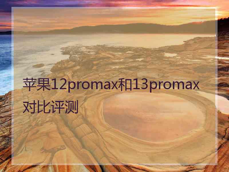 苹果12promax和13promax对比评测