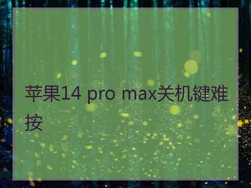 苹果14 pro max关机键难按