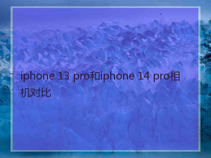 iphone 13 pro和iphone 14 pro相机对比