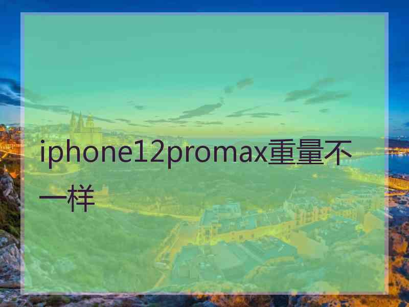 iphone12promax重量不一样