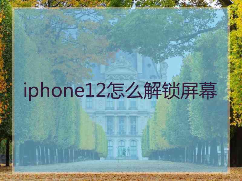 iphone12怎么解锁屏幕