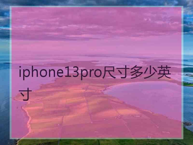 iphone13pro尺寸多少英寸