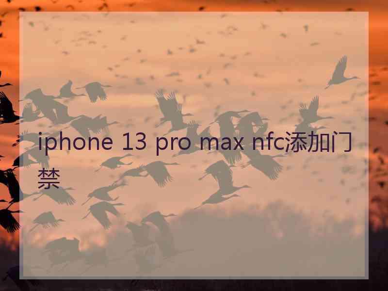 iphone 13 pro max nfc添加门禁