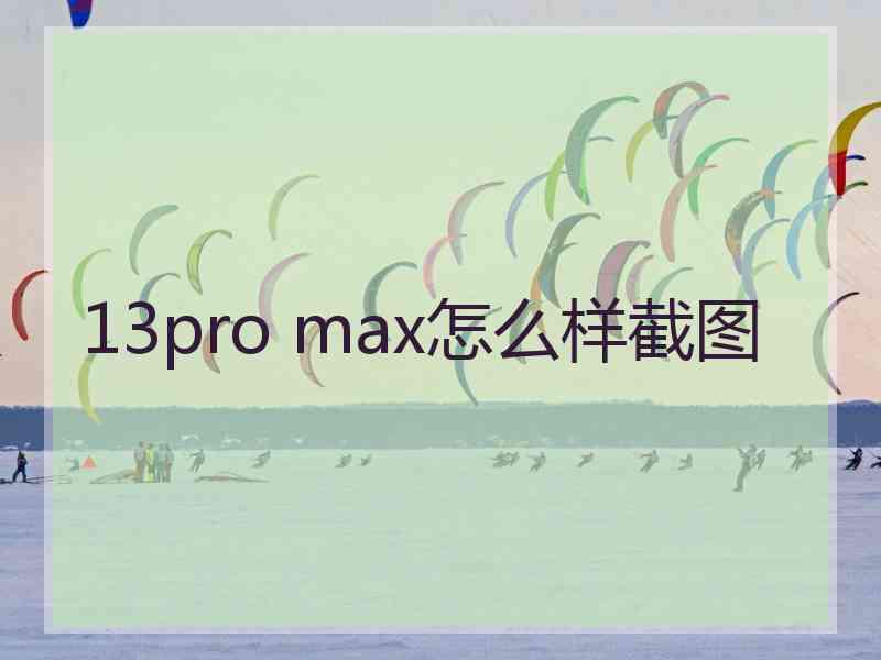 13pro max怎么样截图